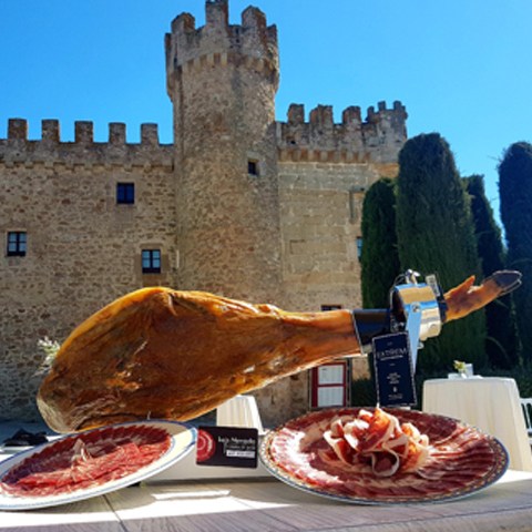 Pata jamón en el jamonero